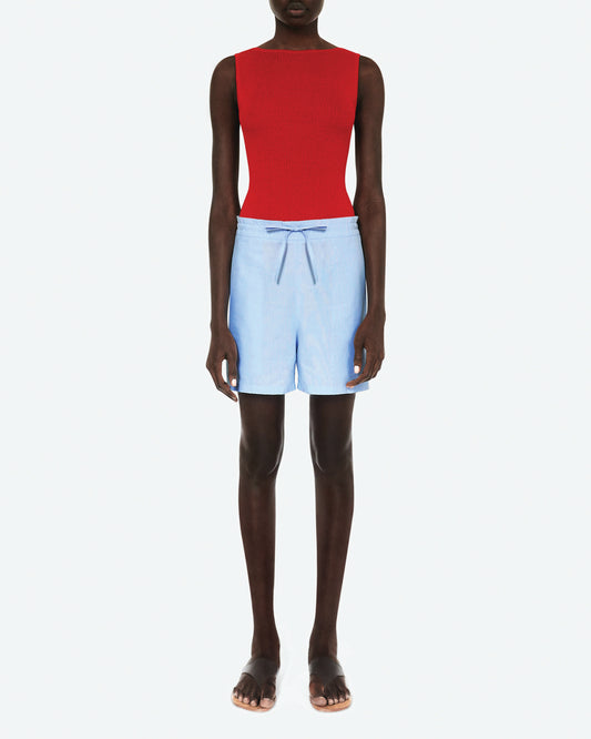 Fil a Fil Blue Drawstring short