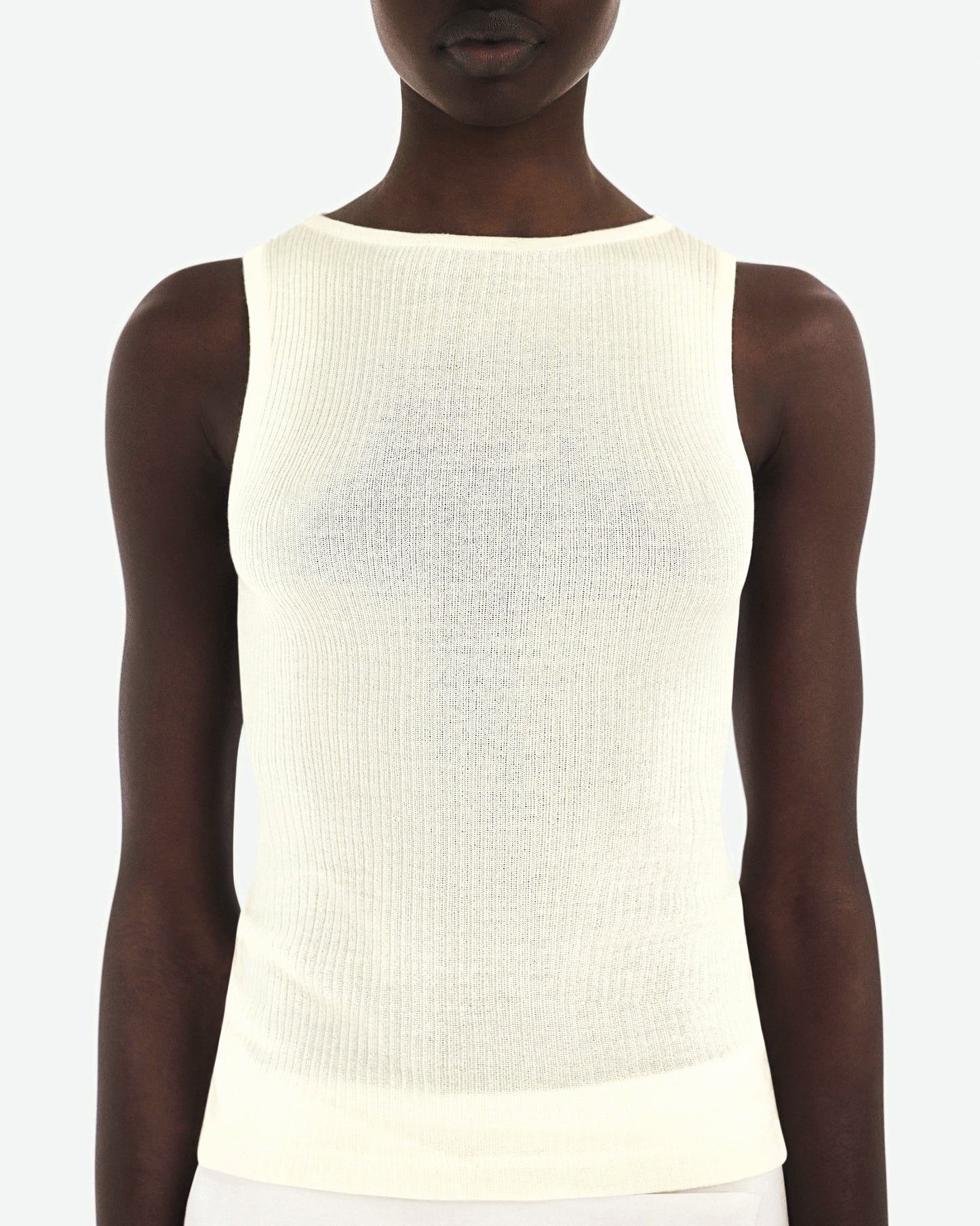 Silk and Cashmere White Tank Top