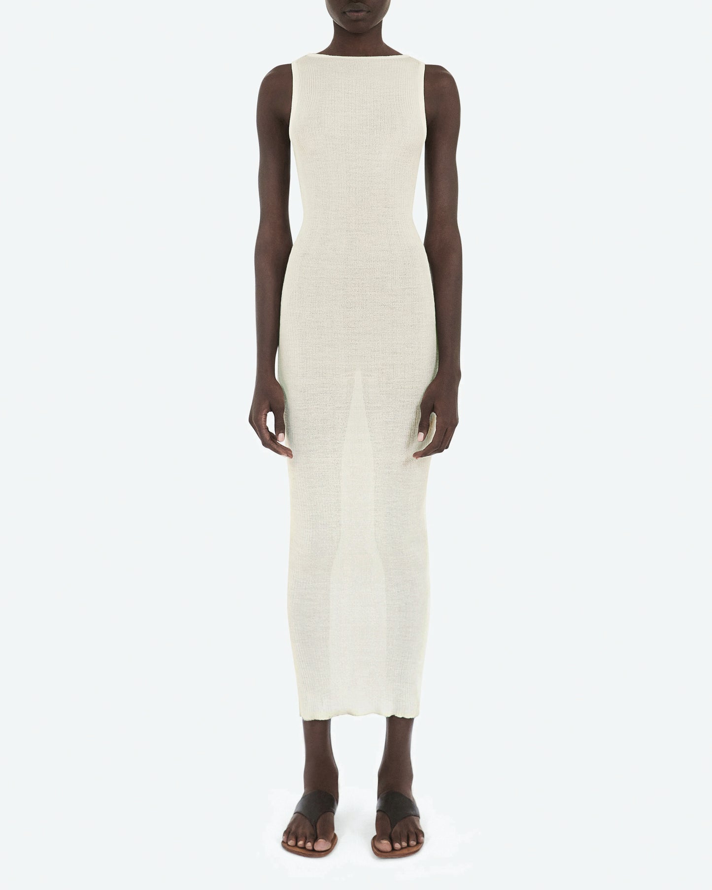 Silk and Cashmere White Dress