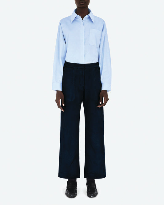 Brushed Cotton Navy Blue Worker Pant