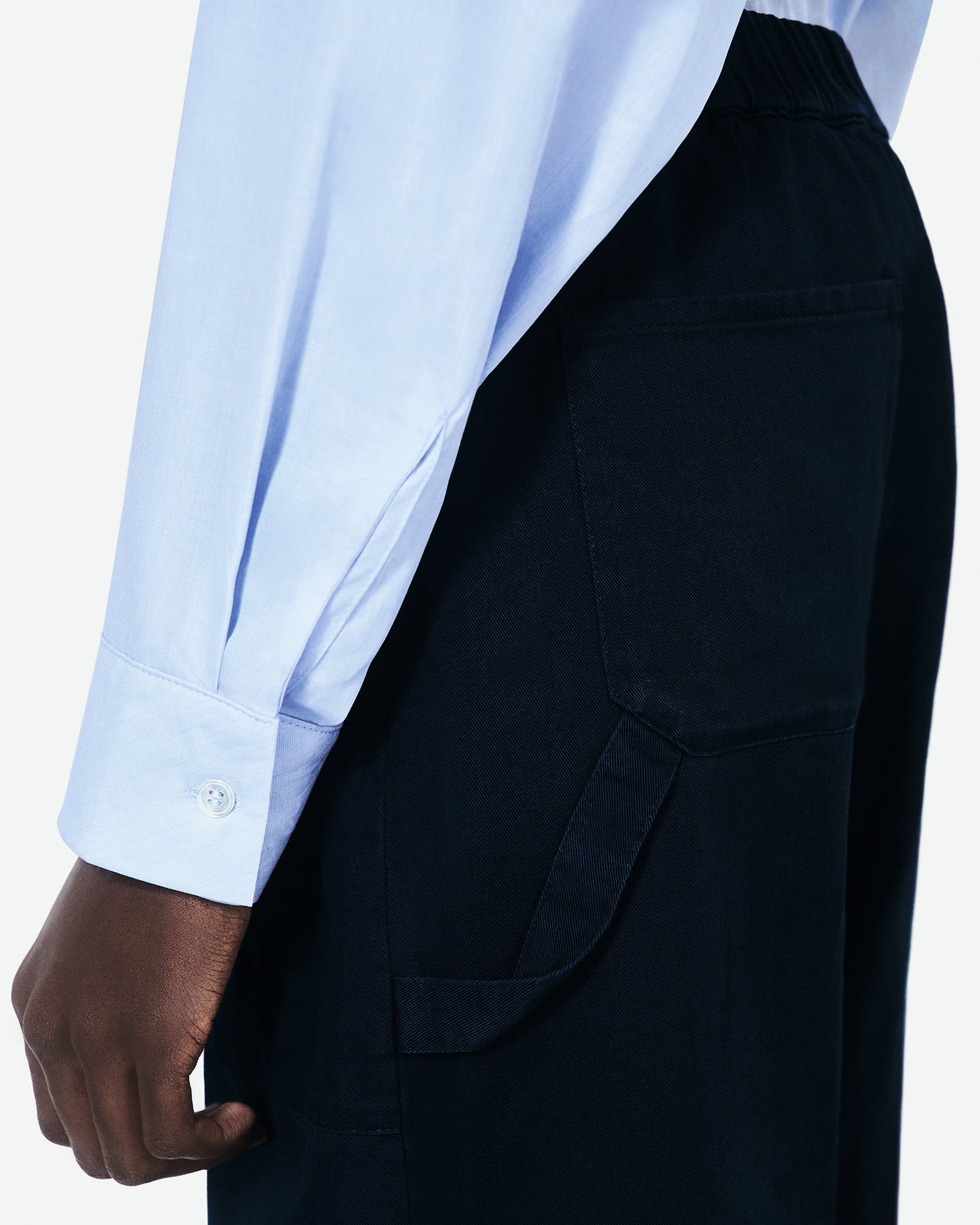 Brushed Cotton Navy Blue Worker Pant