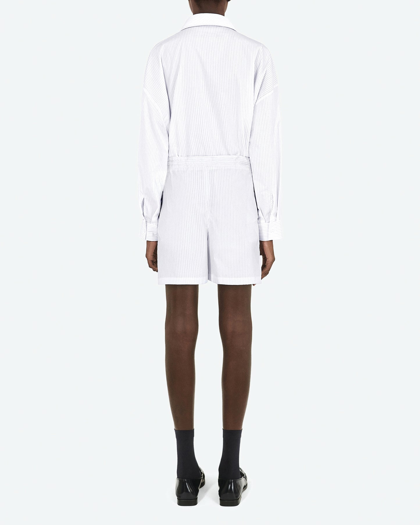 Pin Stripe Poplin Drawstring Short