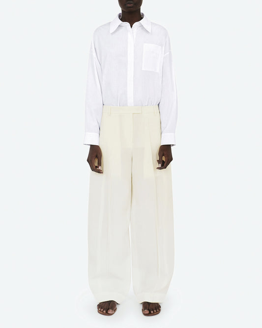 Silk and Viscose Canvas Wide Pant