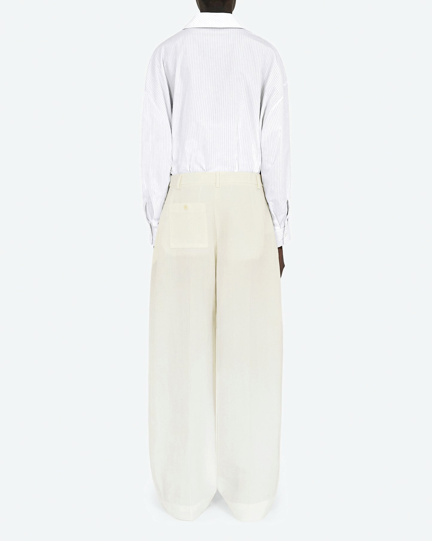 Silk and Viscose Canvas Wide Pant