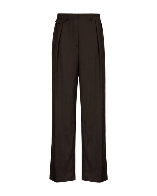 Dark brown  virgin wool suit pants