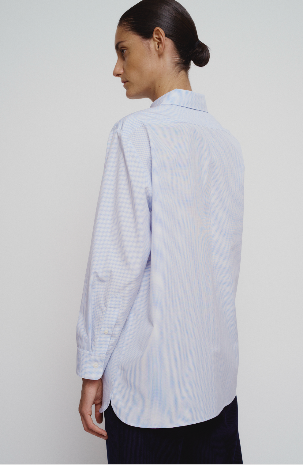 Straight long cotton shirt