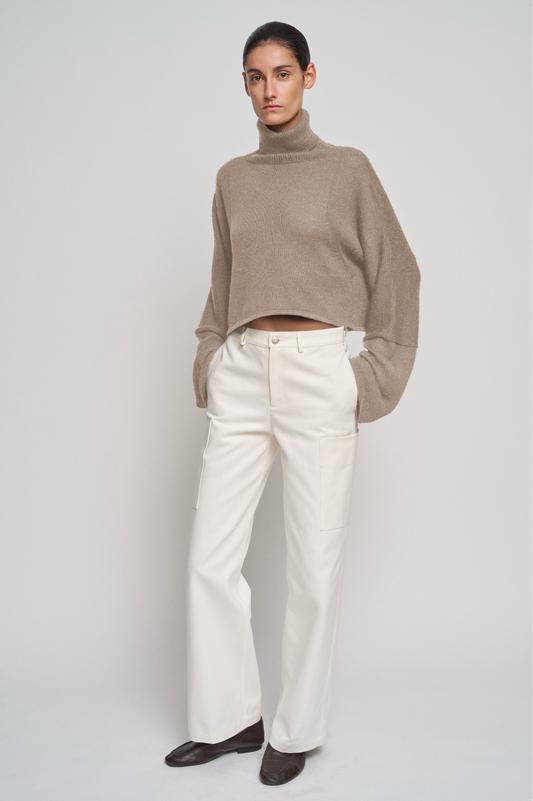 Beige baby alpaca jumper