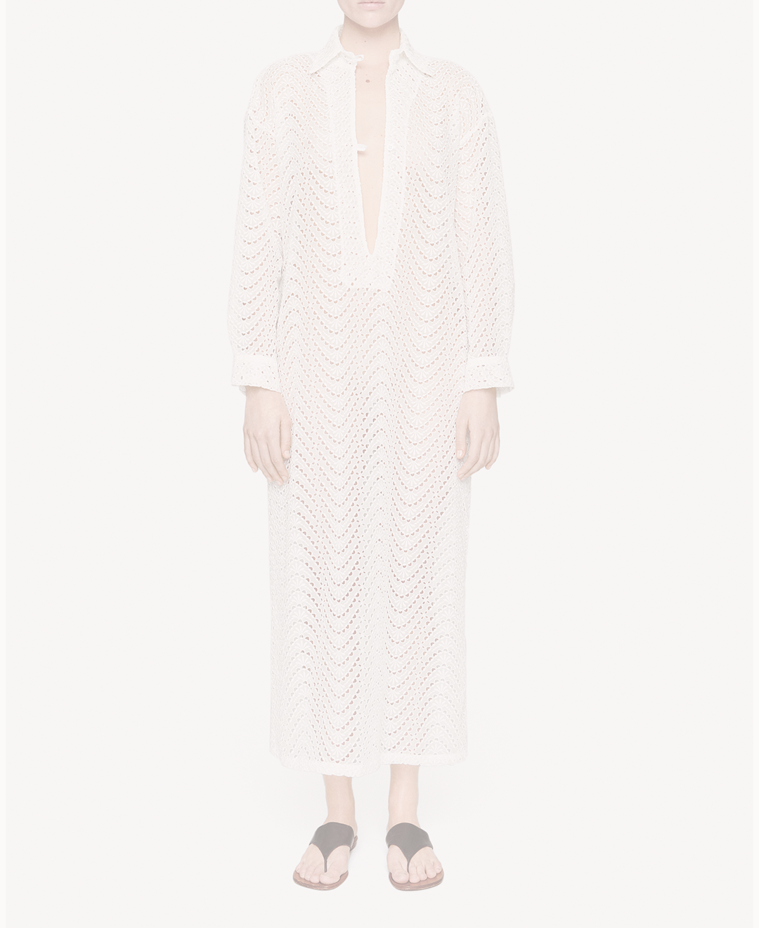 Shirt kaftan in white broderie anglaise -EXCLUSIVE AT LE BON MARCHE