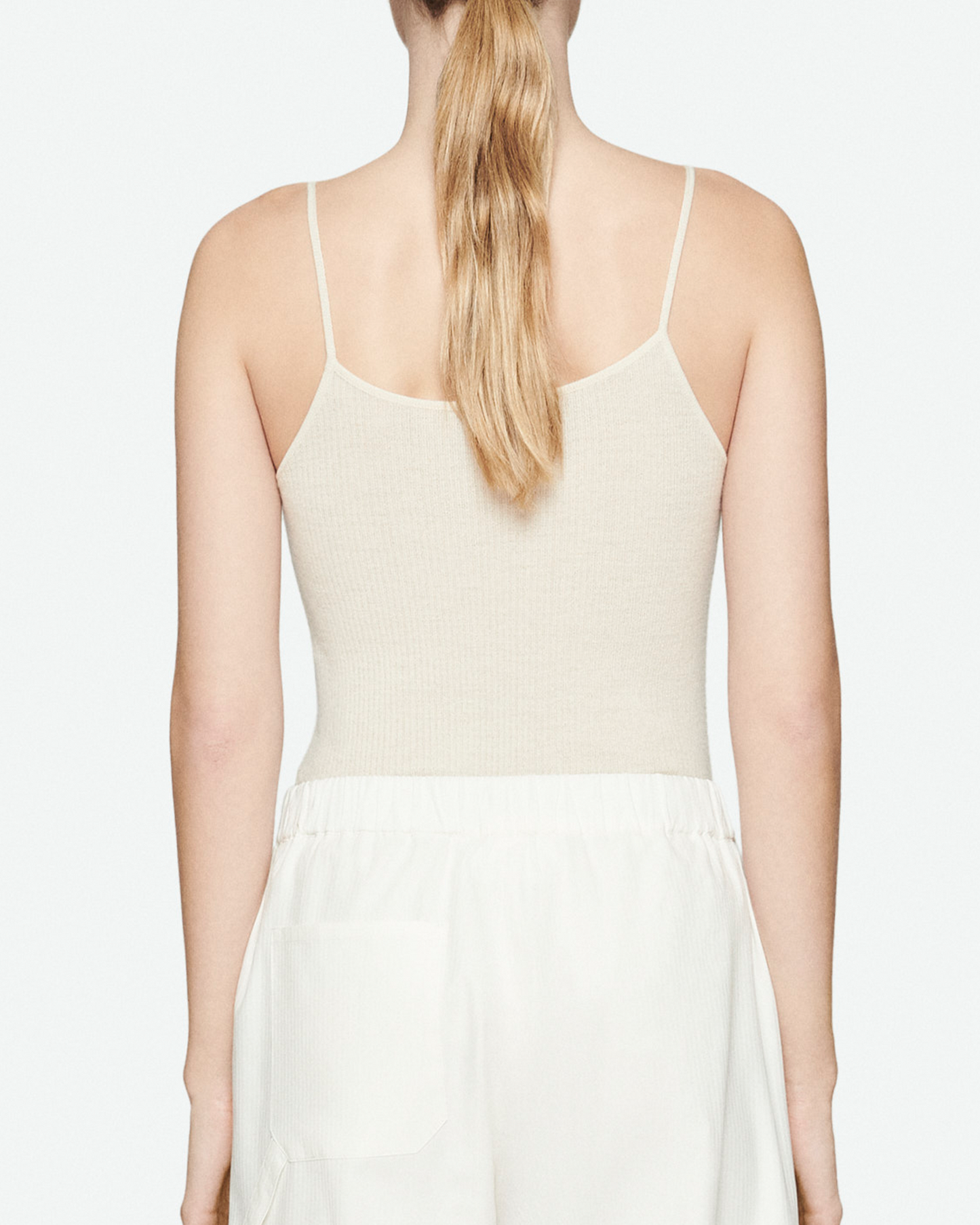 Cream silk and cashmere tank top