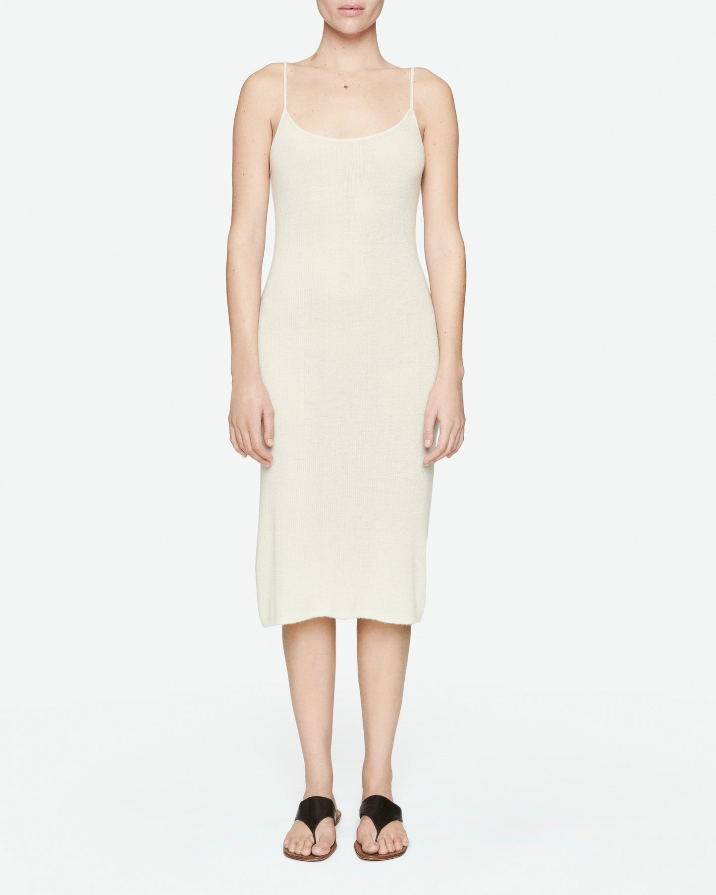 Cream silk and cashmere slip dress
