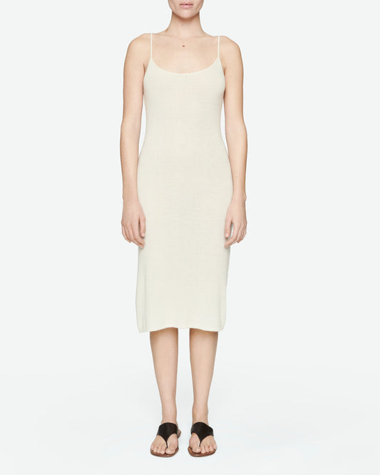 Cream silk and cashmere slip dress