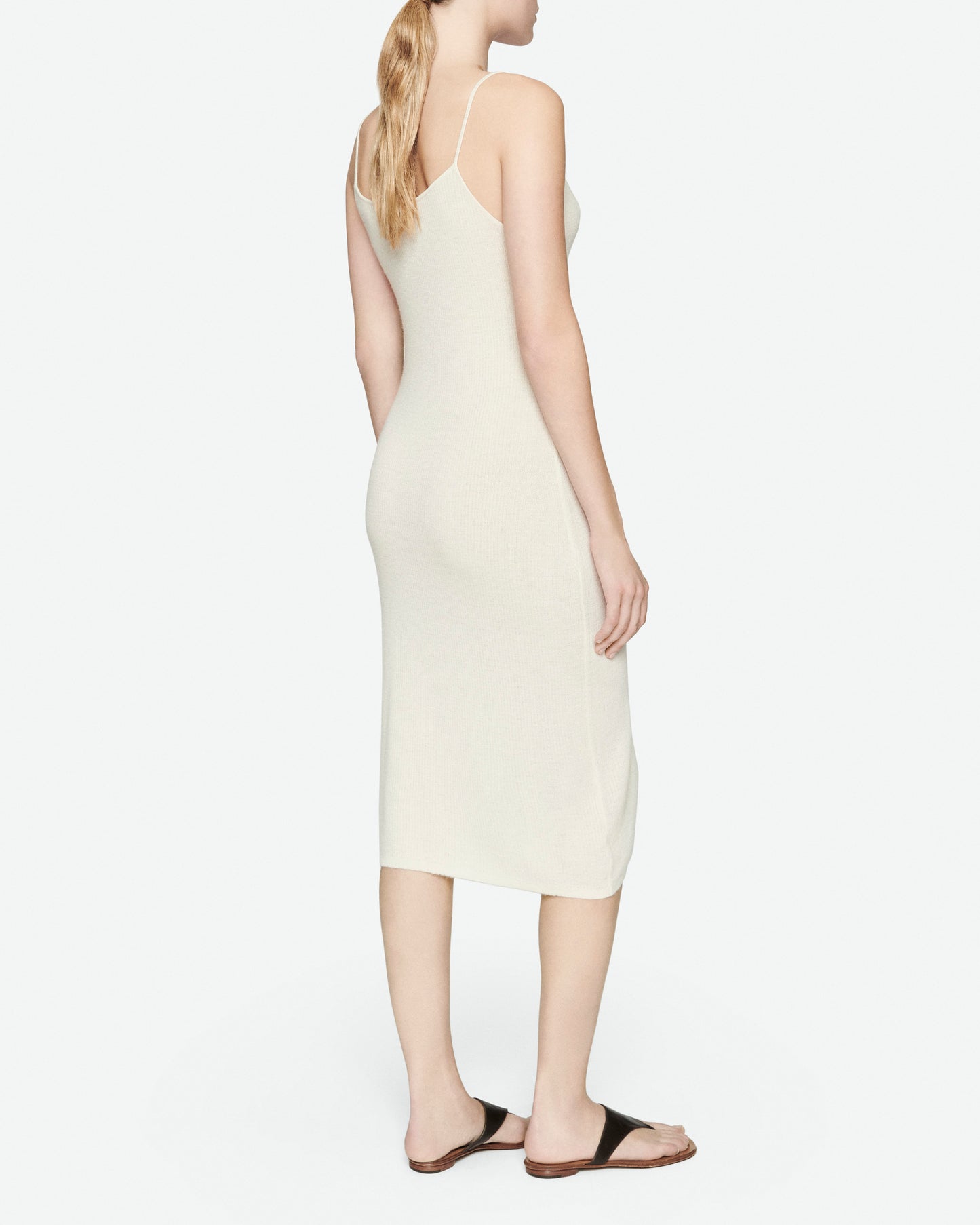 Cream silk and cashmere slip dress