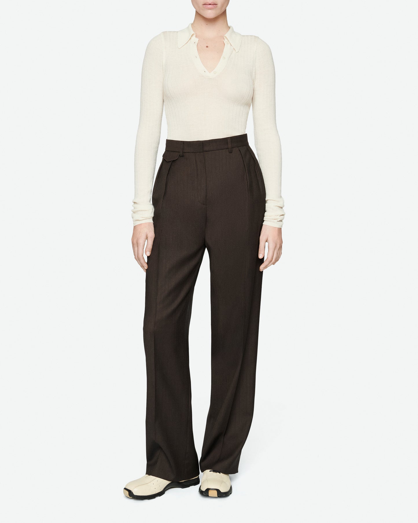 Dark brown  virgin wool suit pants