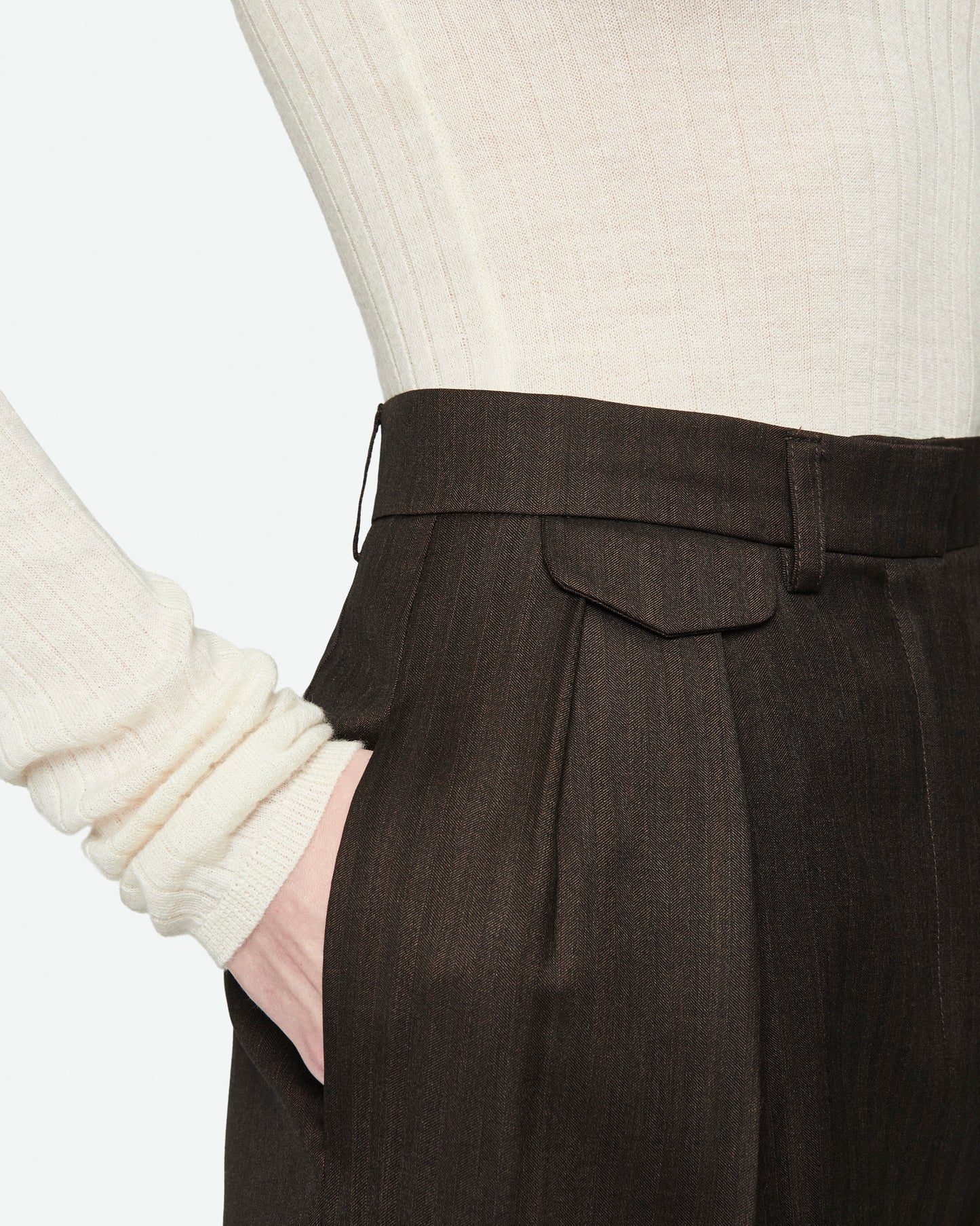 Dark brown  virgin wool suit pants