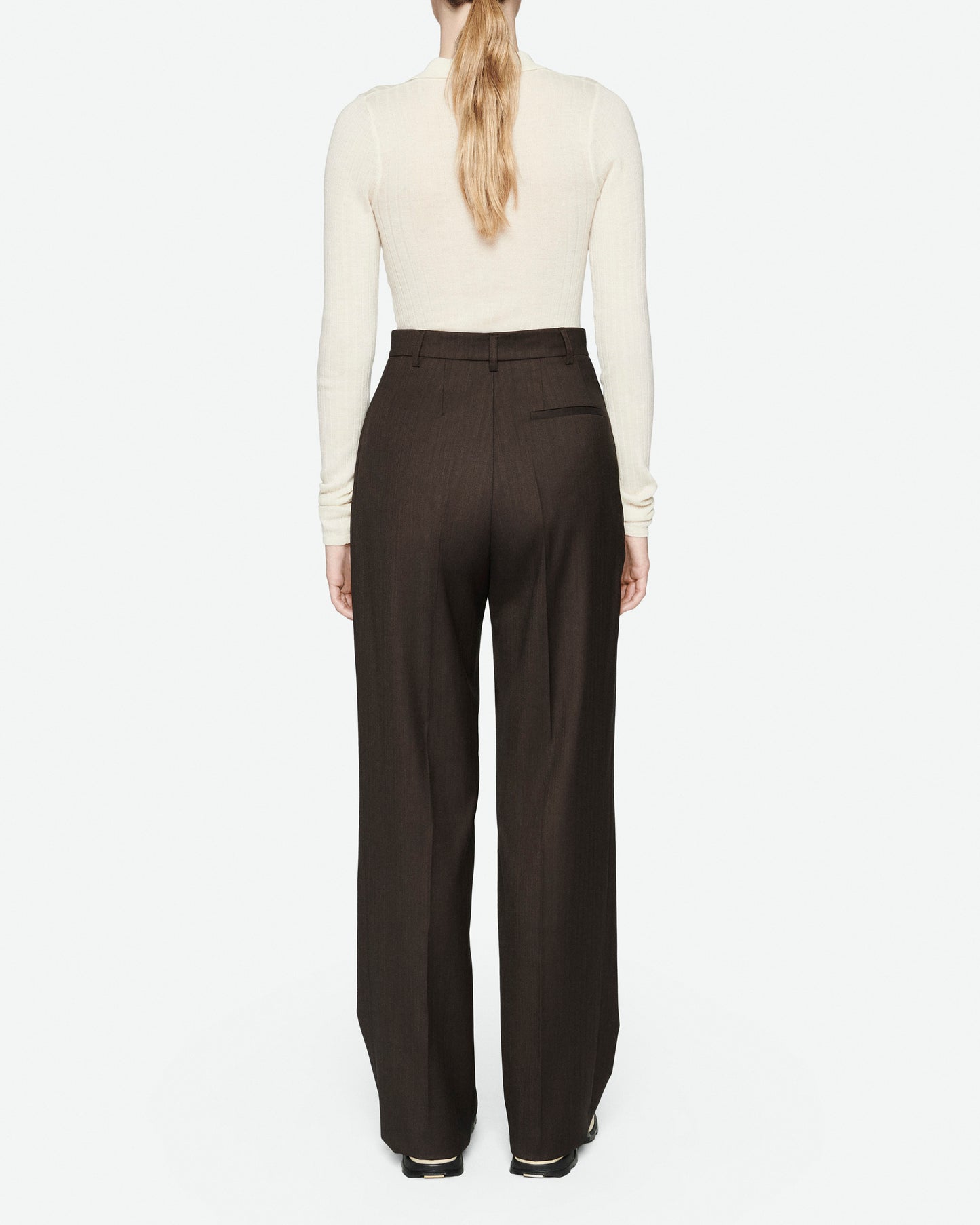 Dark brown  virgin wool suit pants