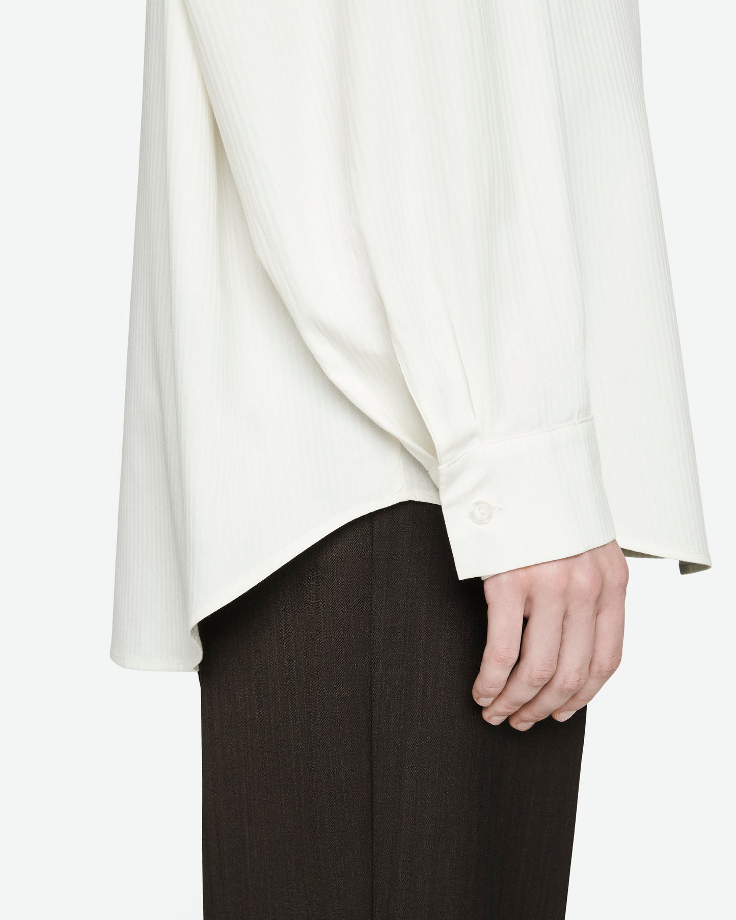 White popeline herringbone shirt