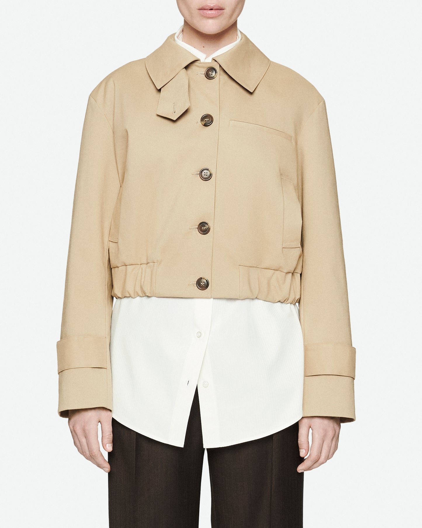 Beige water repellant cotton jacket