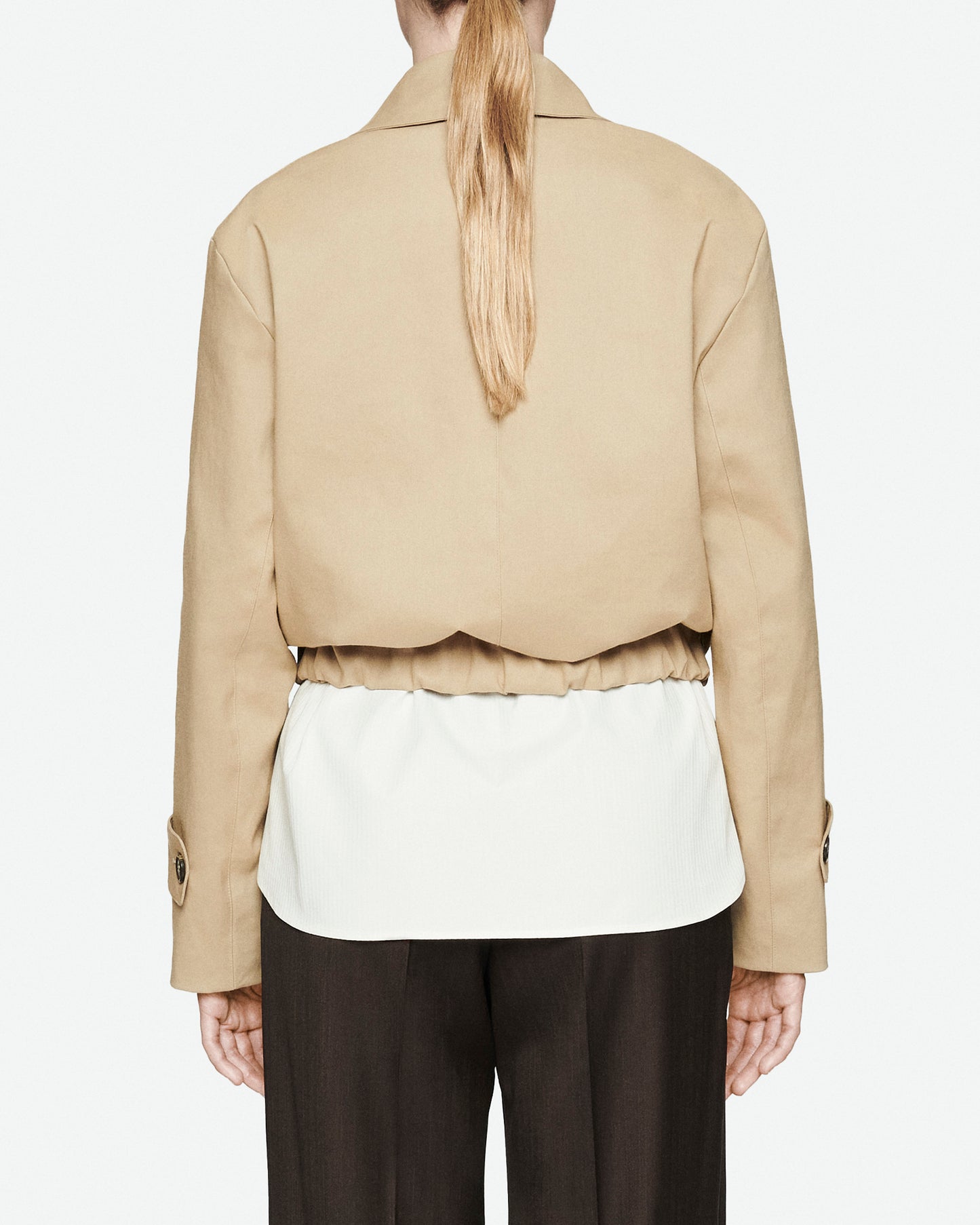 Beige water repellant cotton jacket