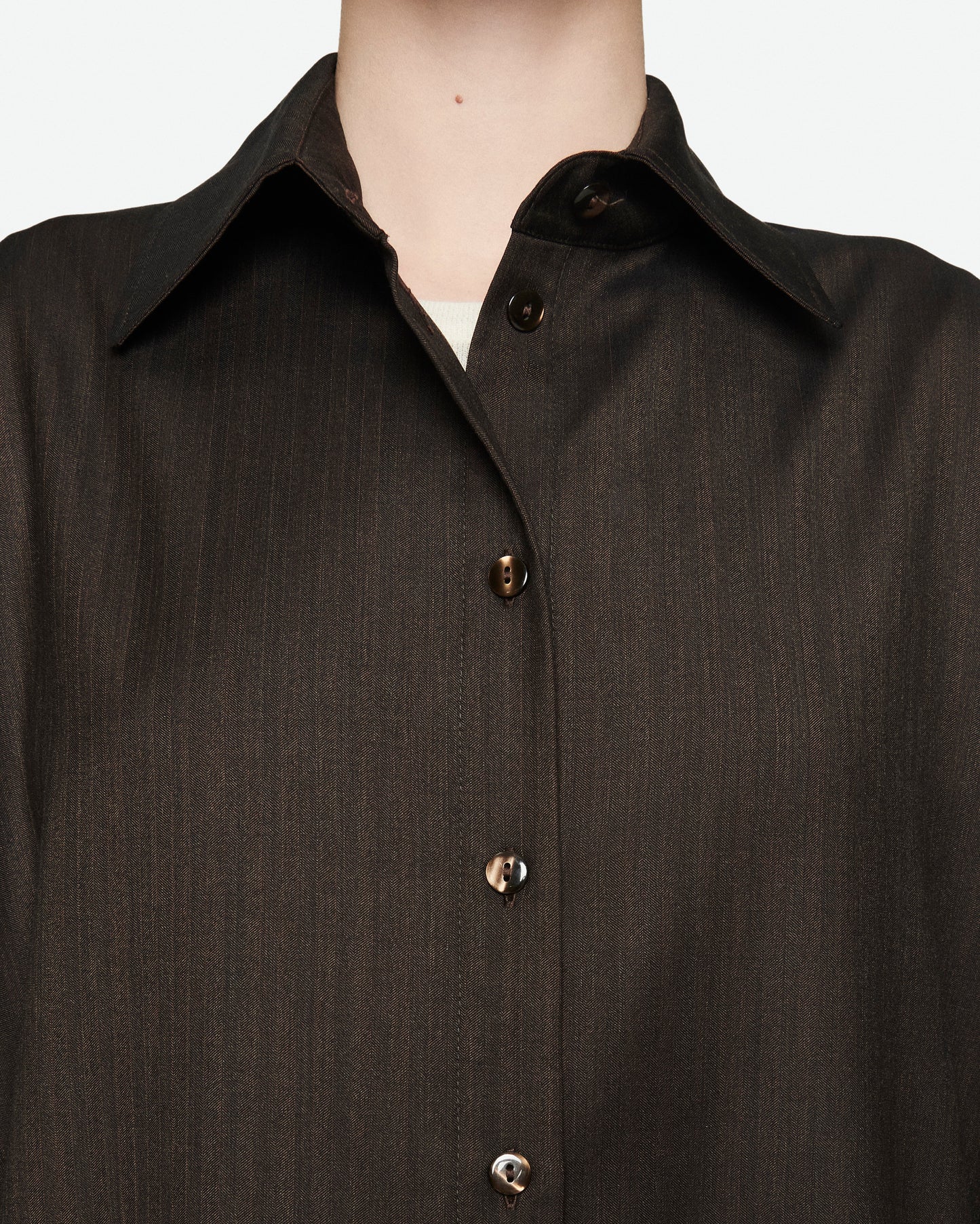 Dark brown virgin wool shirt