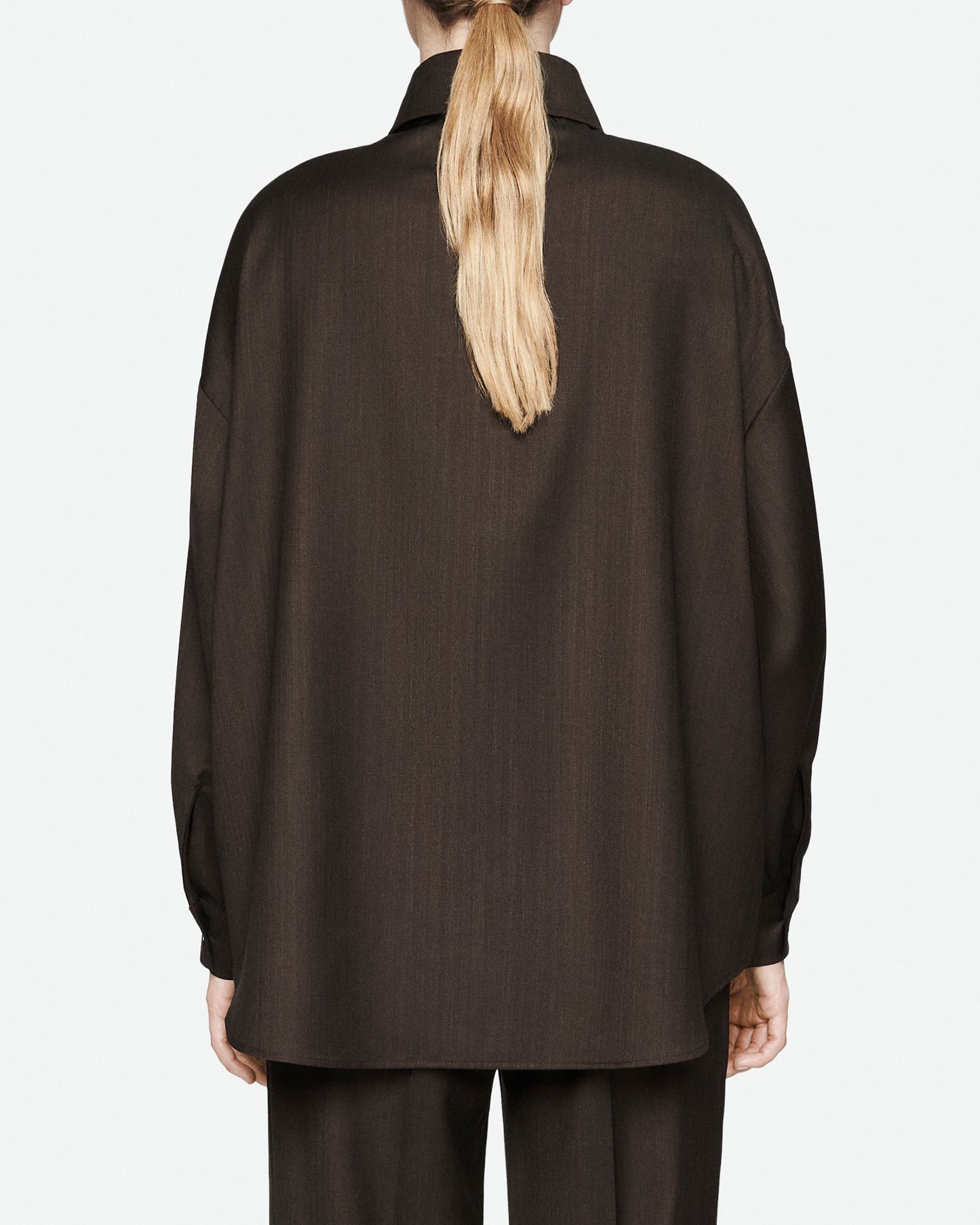 Dark brown virgin wool shirt