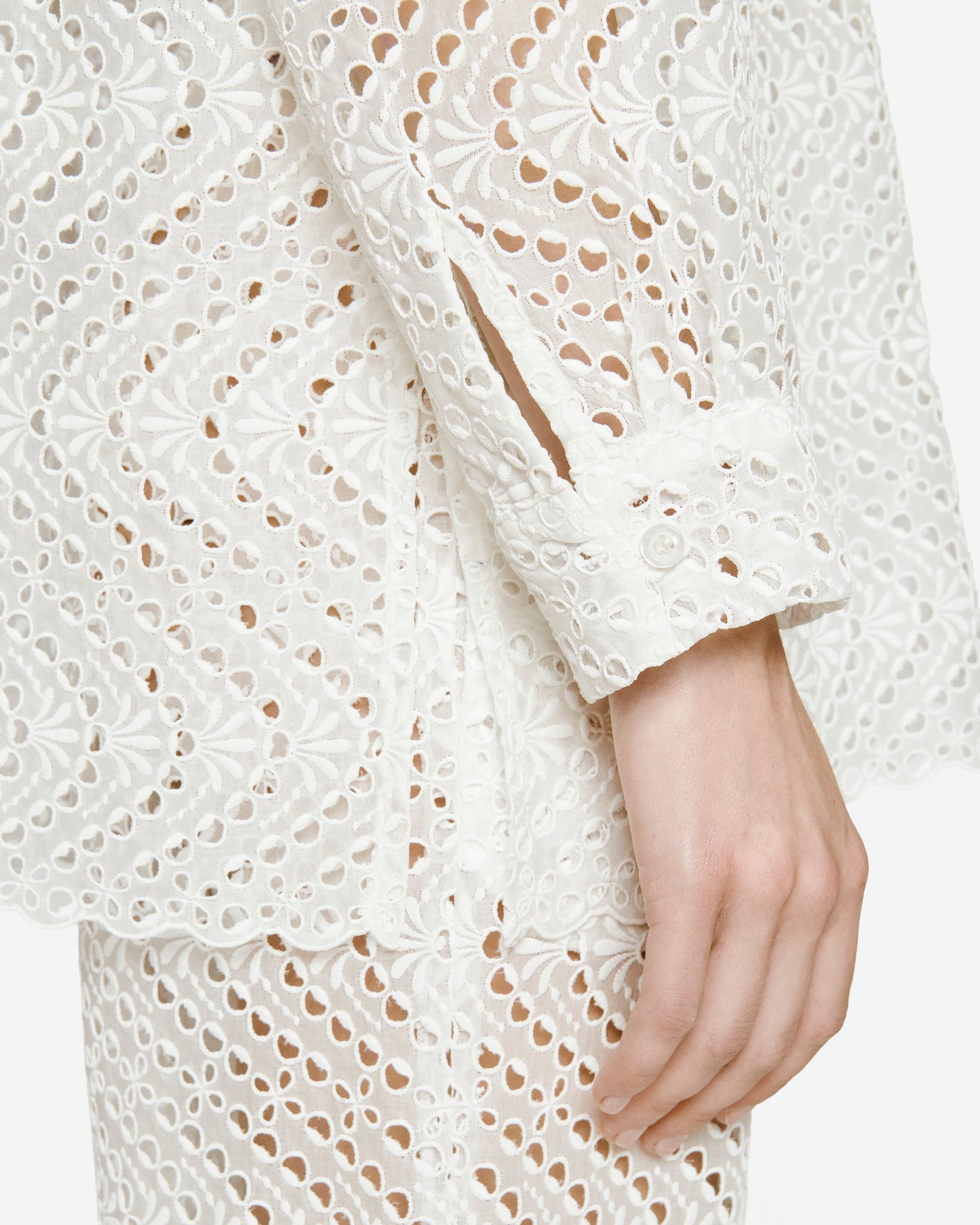 Broderie anglaise cotton pants