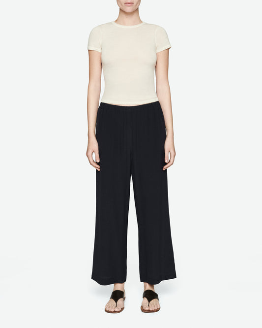 Navy blue silk pants