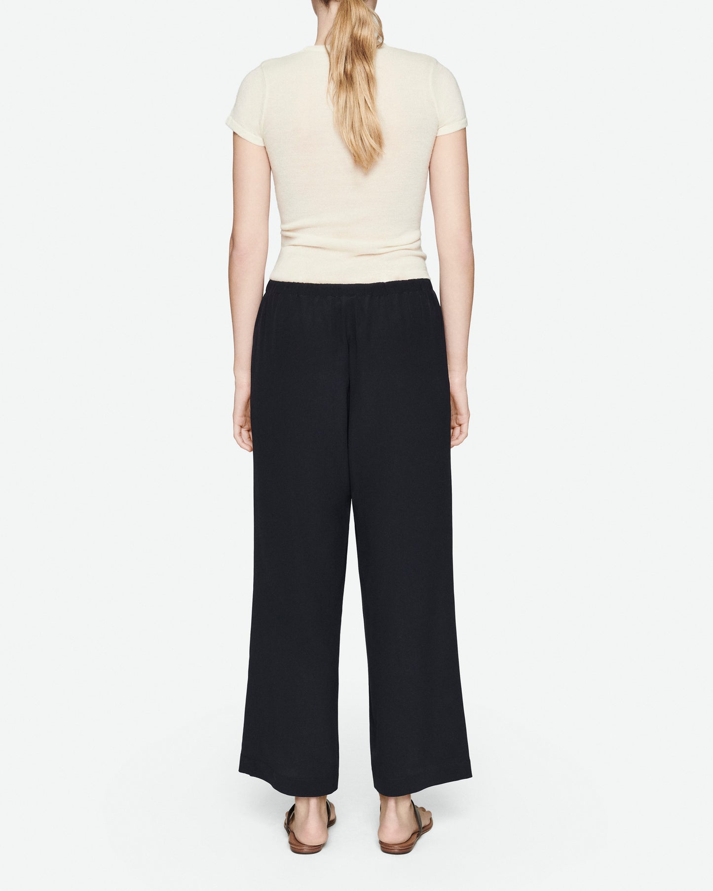 Navy blue silk pants
