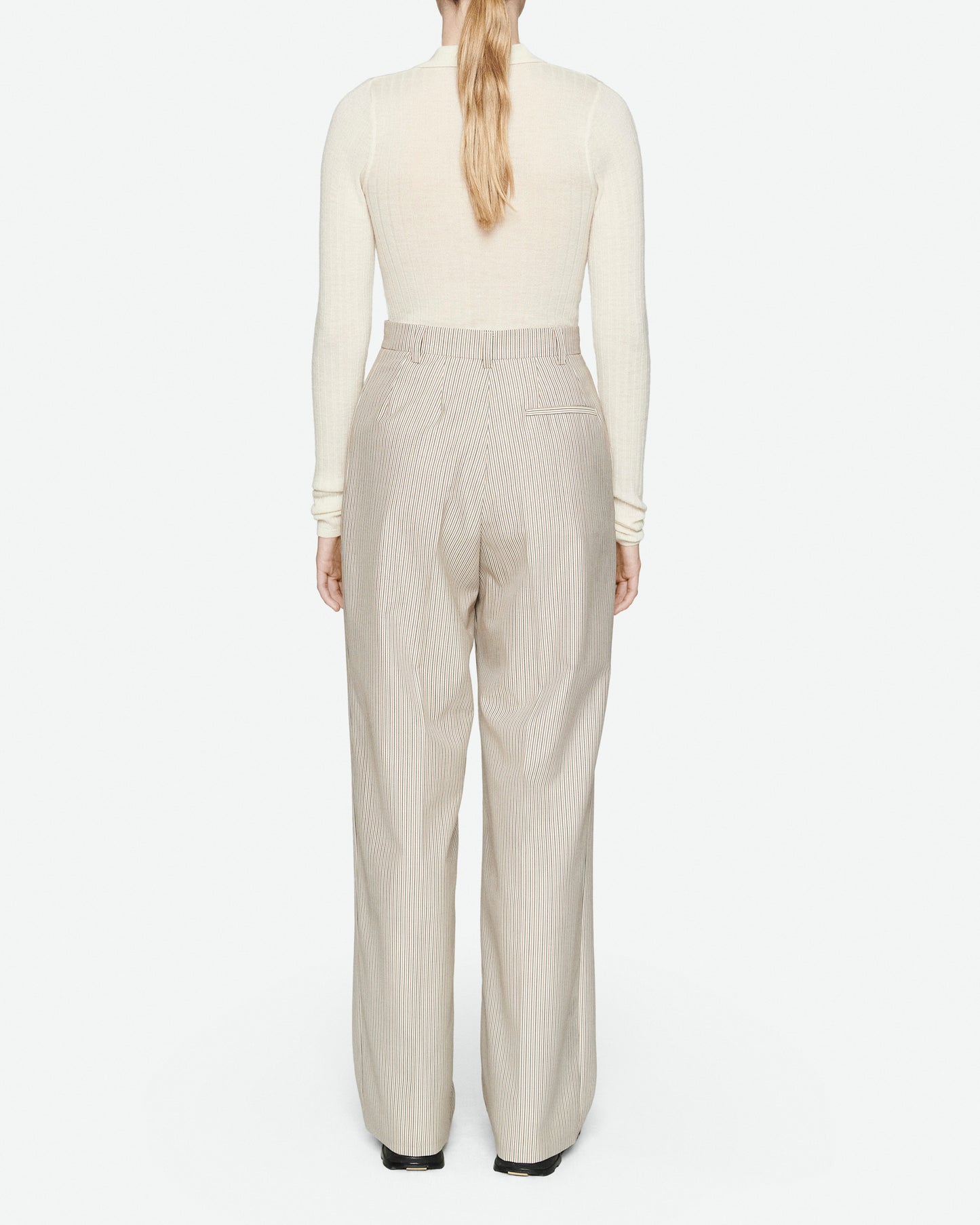 Thin striped virgin wool pants