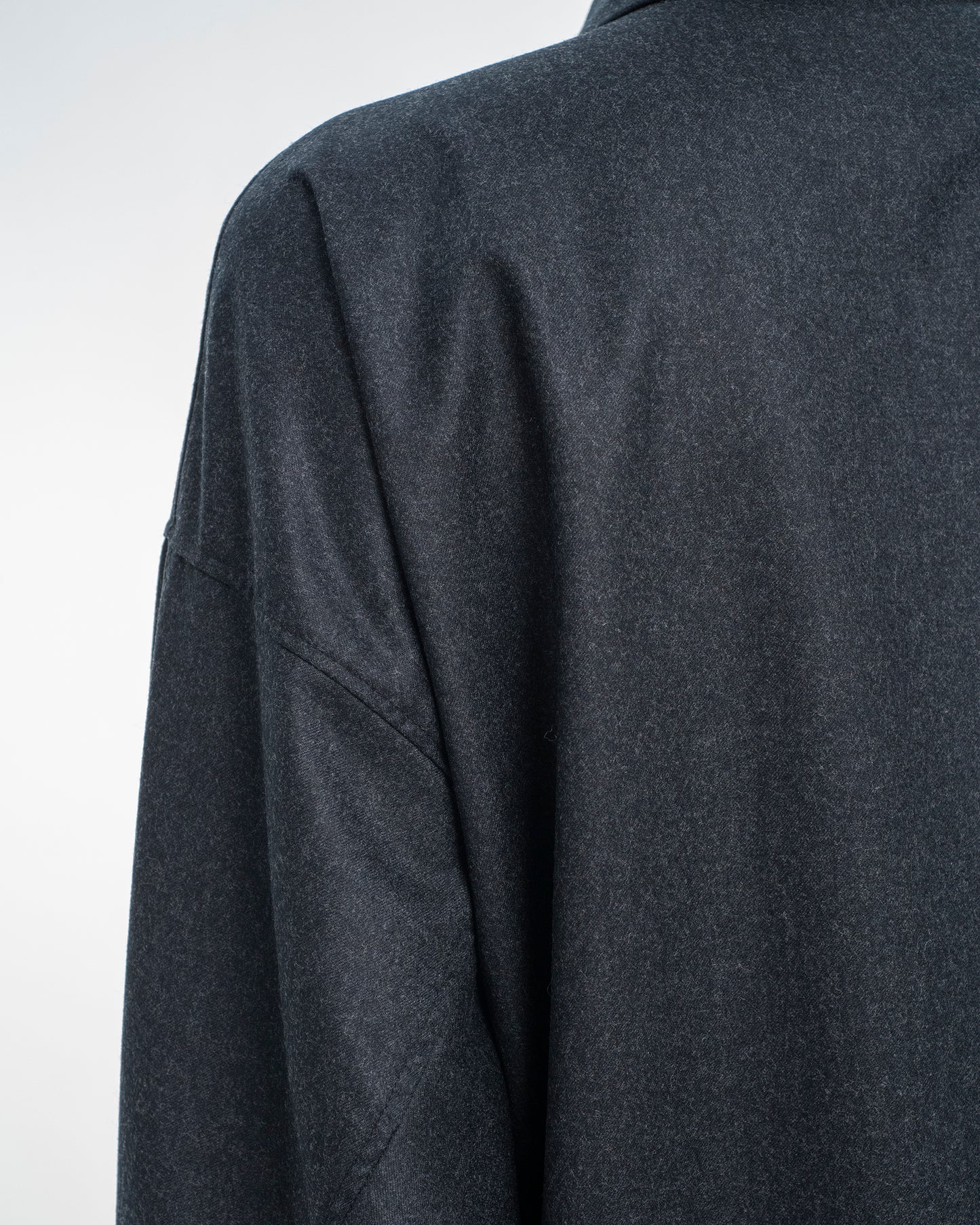 Oversized Wool Flannel Shirt in Dark Grey