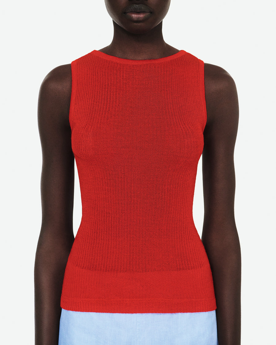 Silk and Cashmere Red Tank Top