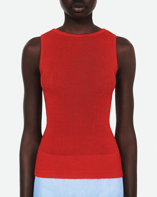Silk and Cashmere Red Tank Top