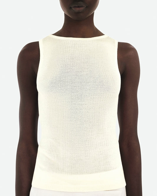 Silk and Cashmere White Tank Top