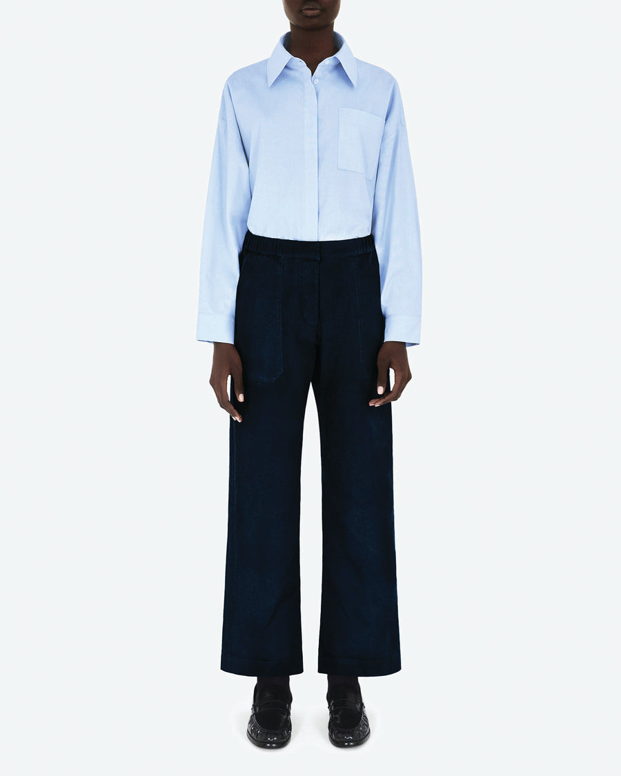 Brushed Cotton Navy Blue Worker Pant