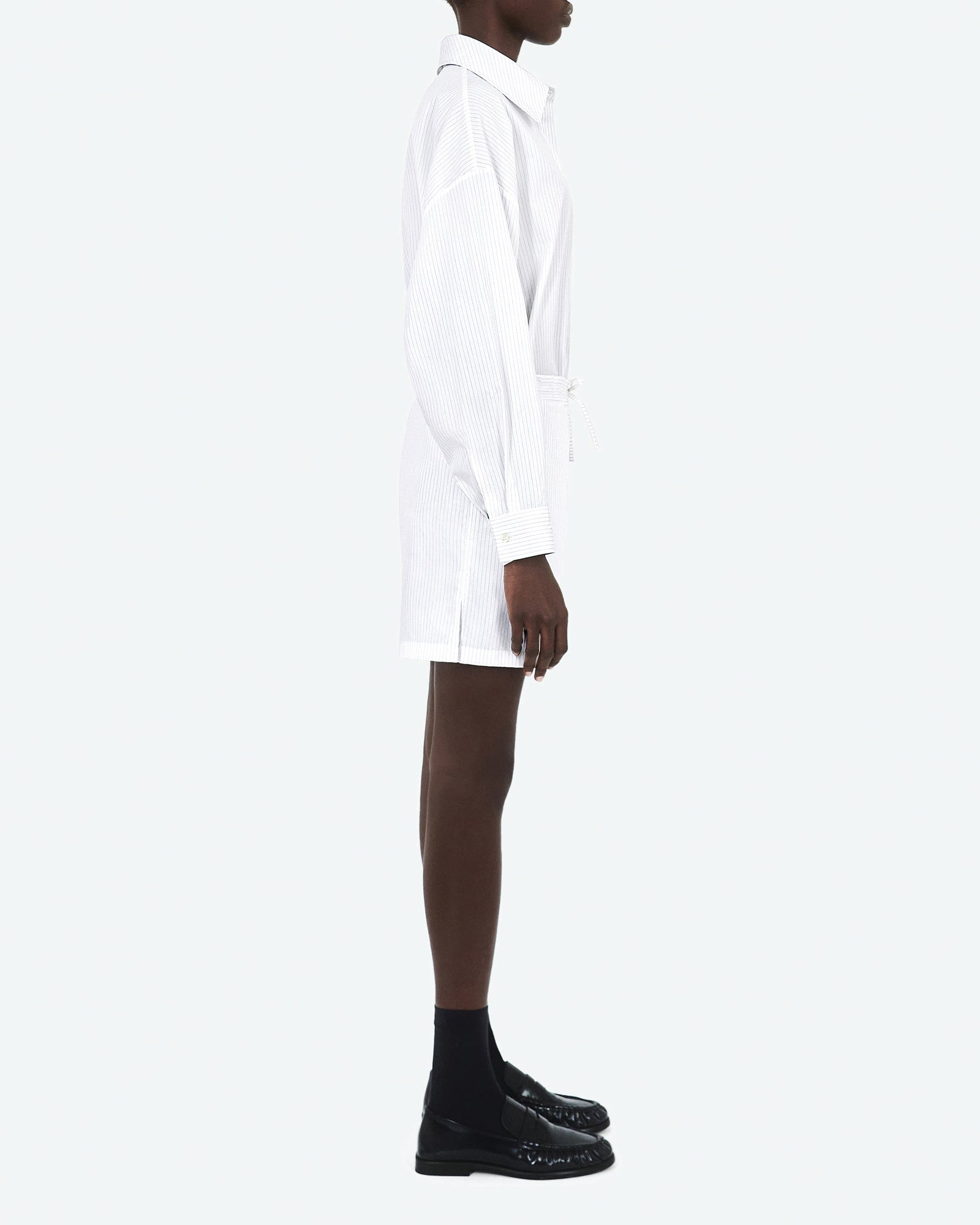 Pin Stripe Poplin Drawstring Short