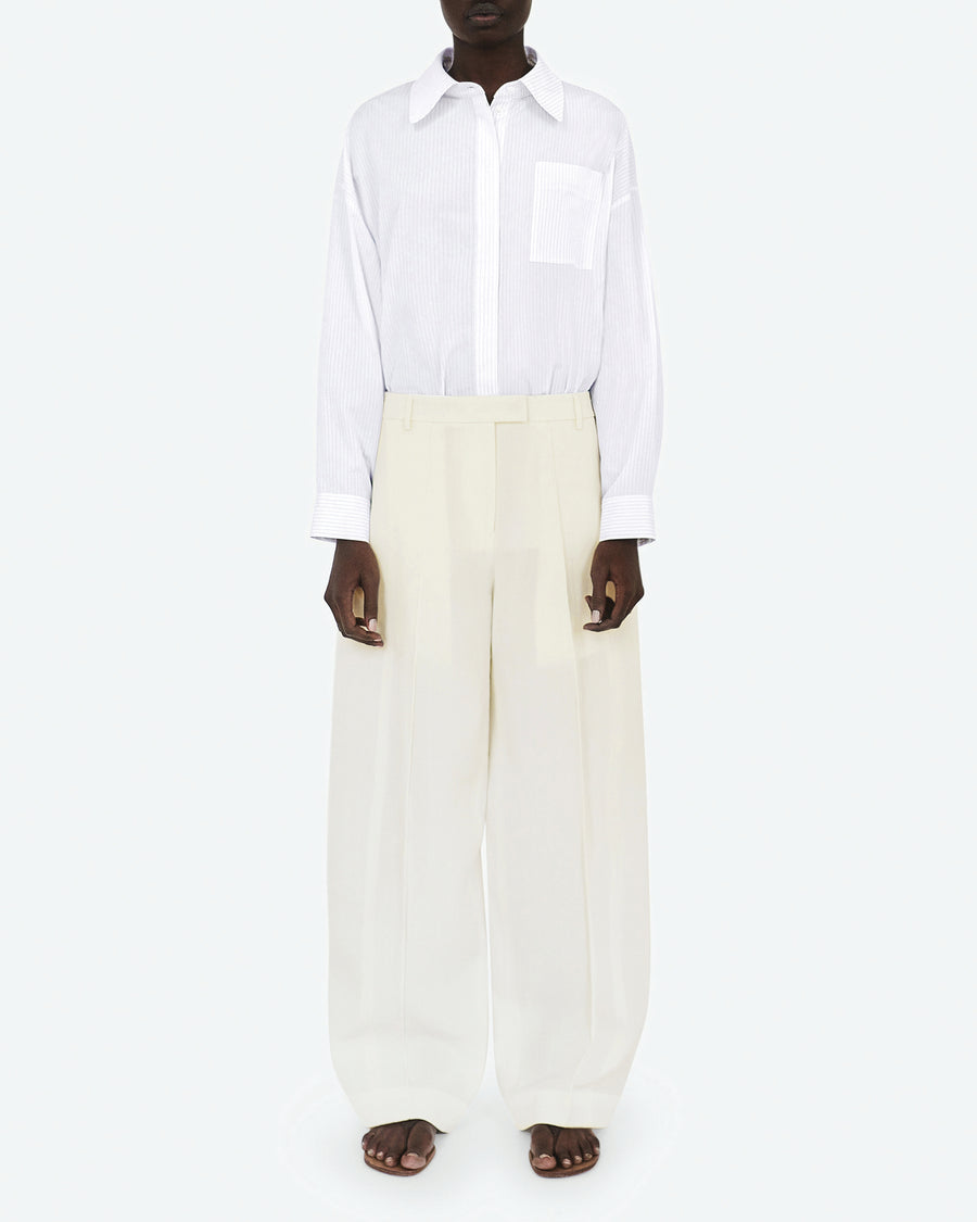 Silk and Viscose Canvas Wide Pant