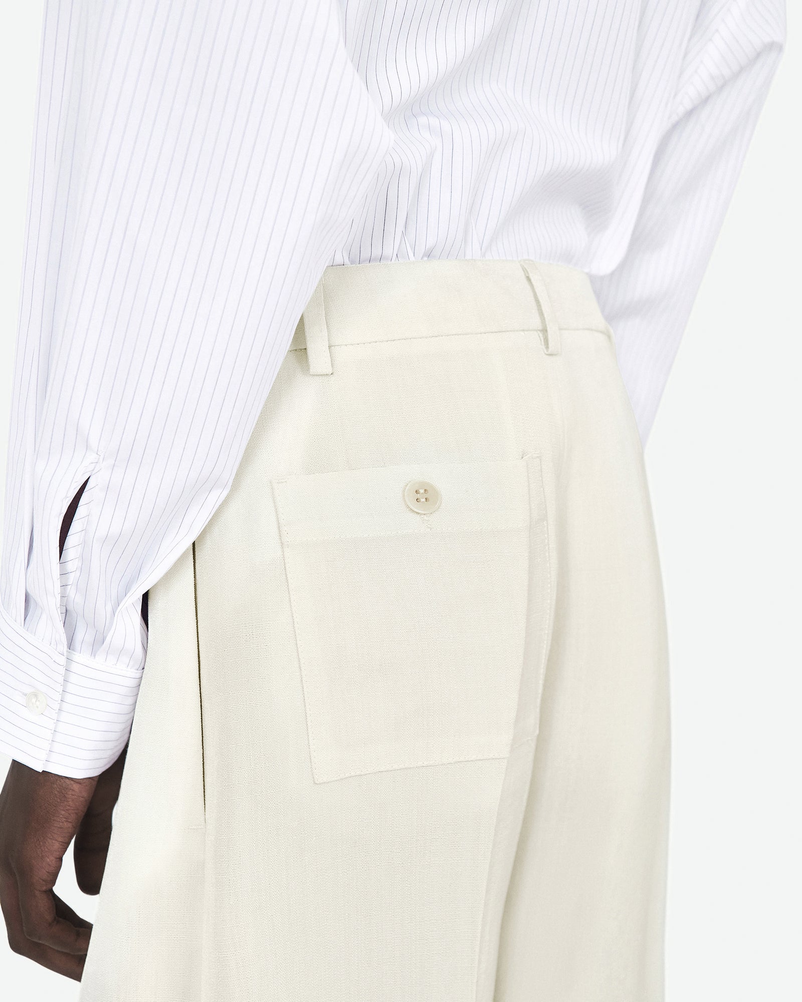 Silk and Viscose Canvas Wide Pant