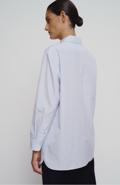 Straight long cotton shirt