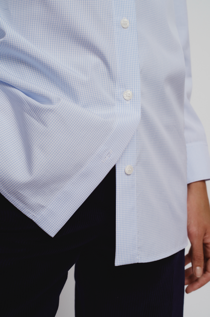 Straight long cotton shirt