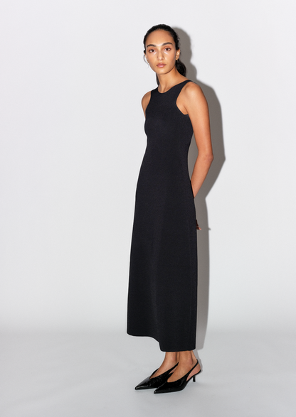 Open back viscose dress