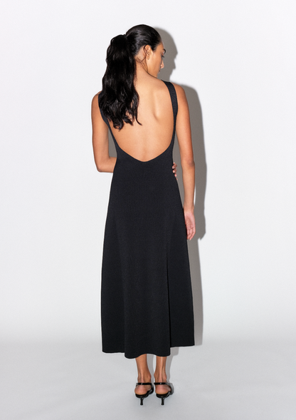 Open back viscose dress