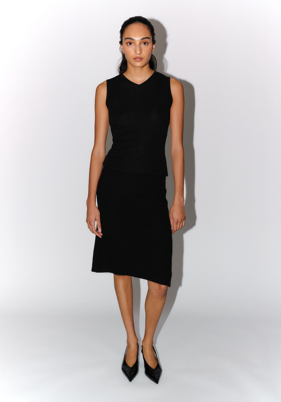 A-line cashmere skirt