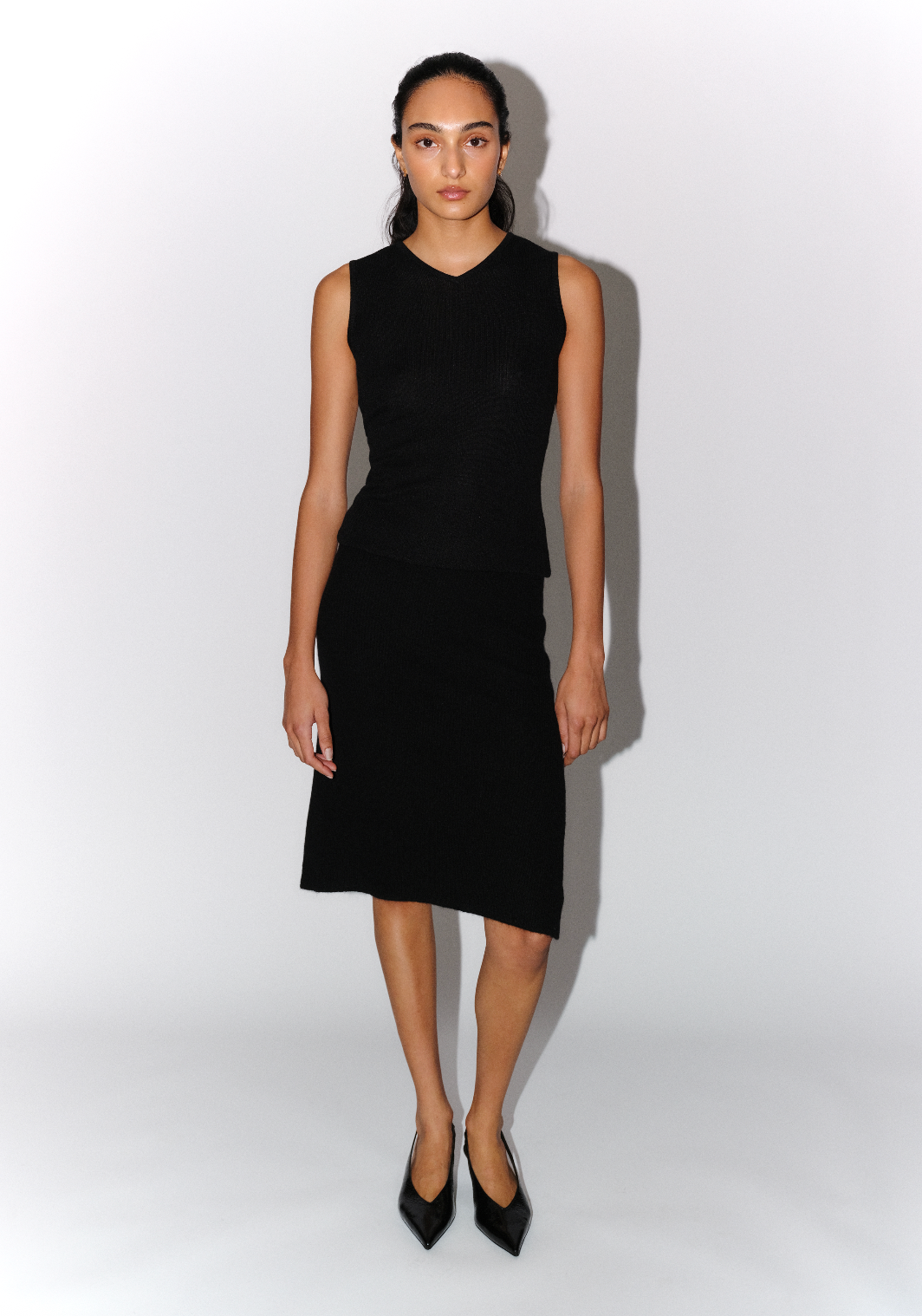 A-line cashmere skirt