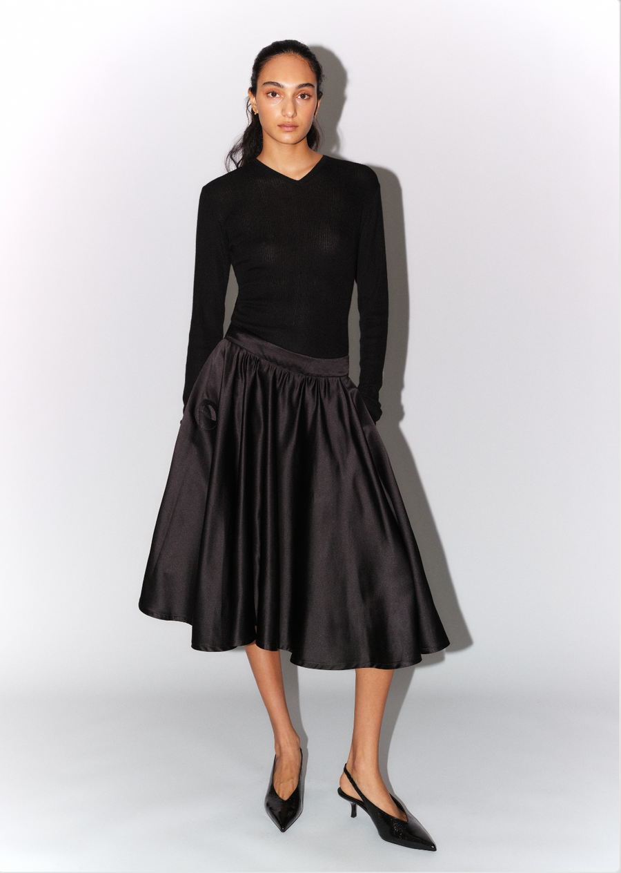 Mackintosh rose embroidered jupon skirt