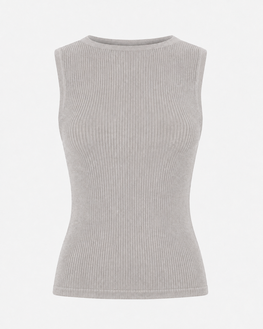 Second Skin tank top in pale grey
