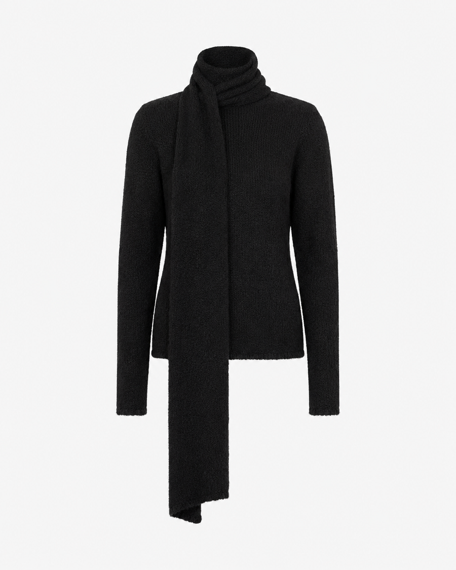 Scarves Jumper Claire in Black bouclé knit