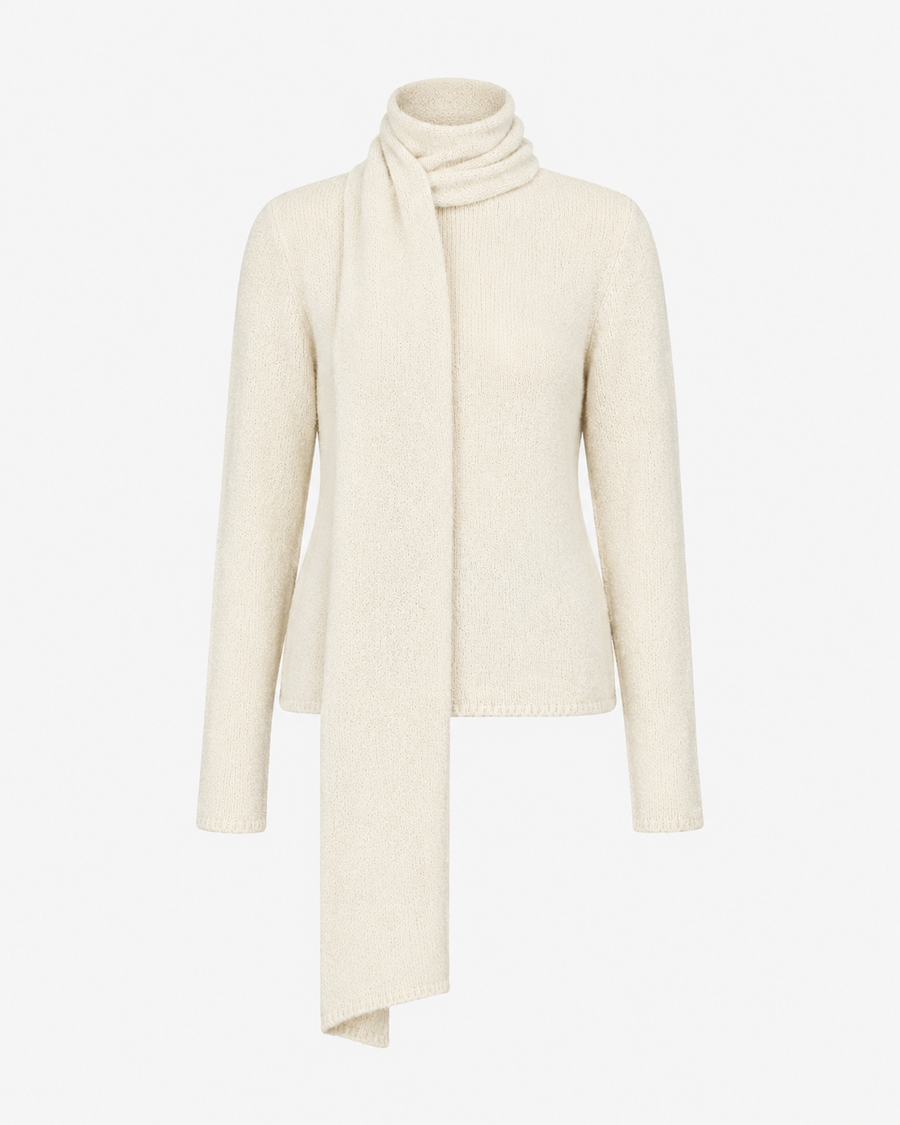 Scarves Jumper Claire in Crème bouclé knit