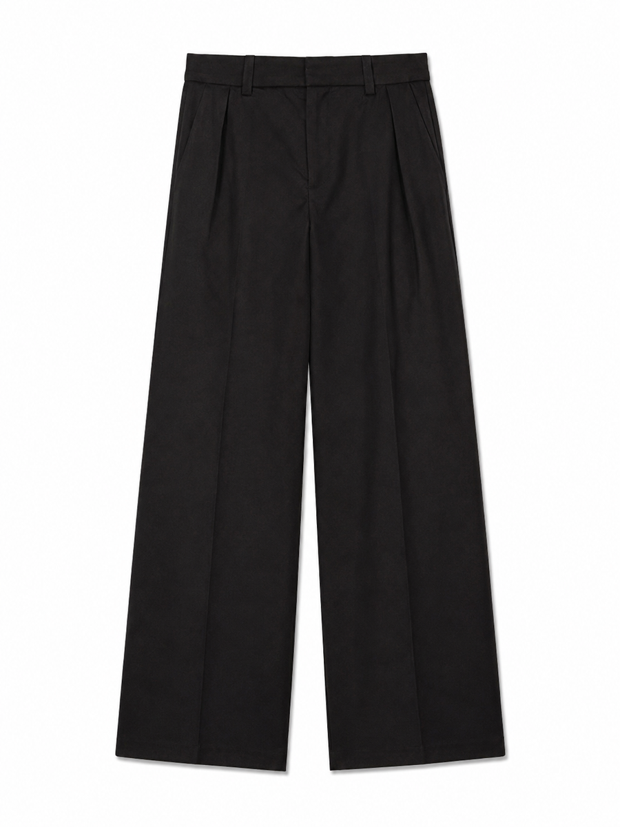 Pants Paisley in Black brushed wool flannel