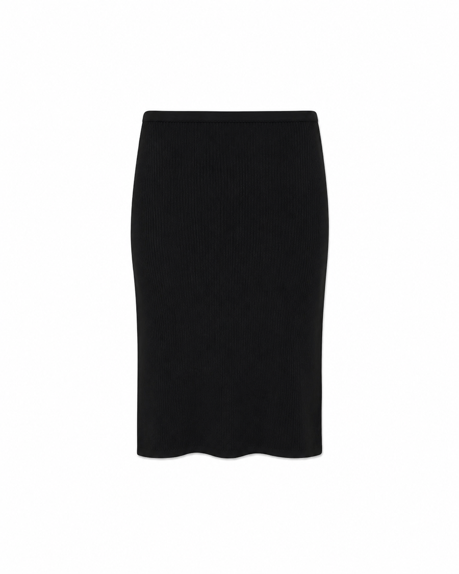 A-line cashmere skirt in black