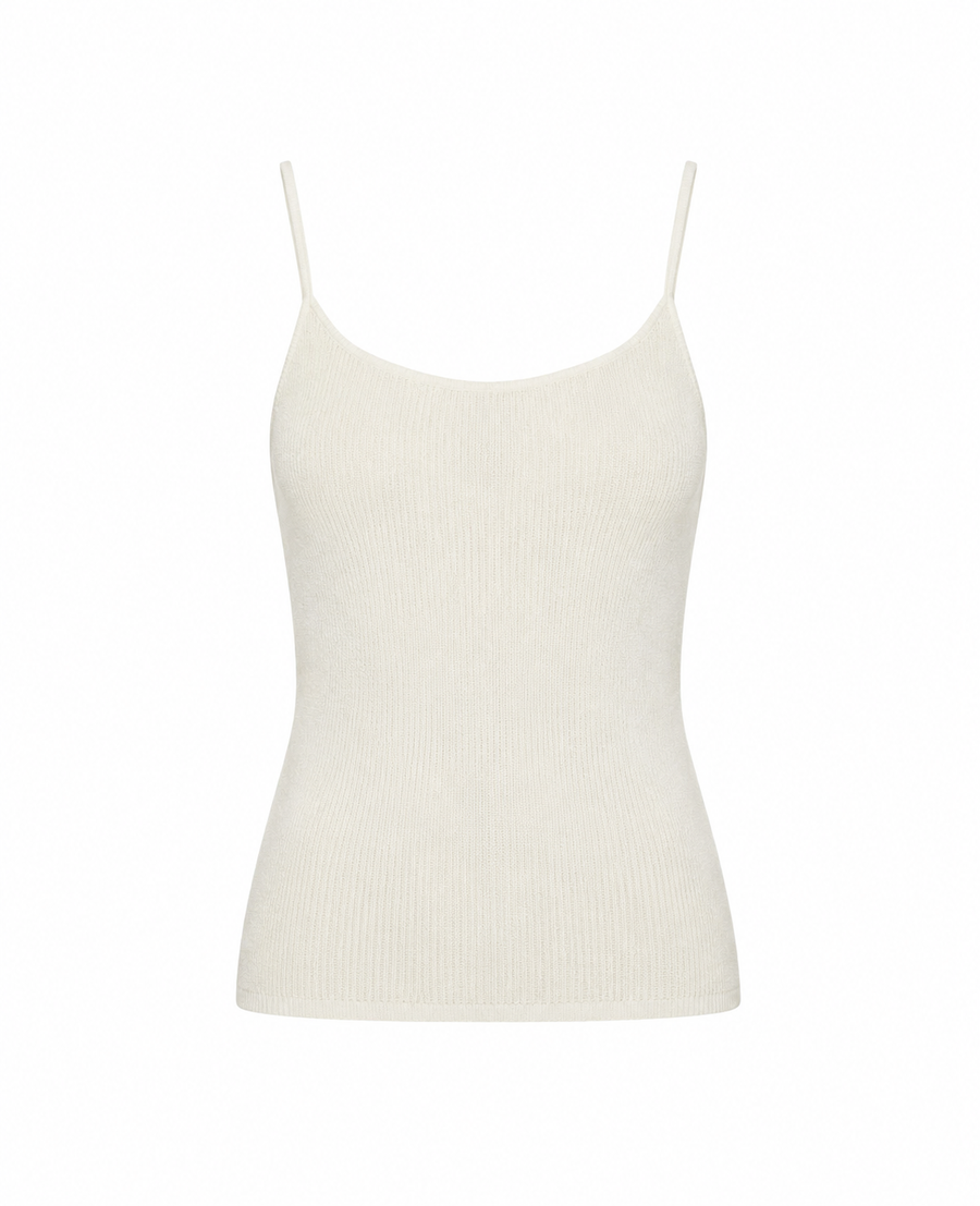 Ribbed silk-cashmere tank top