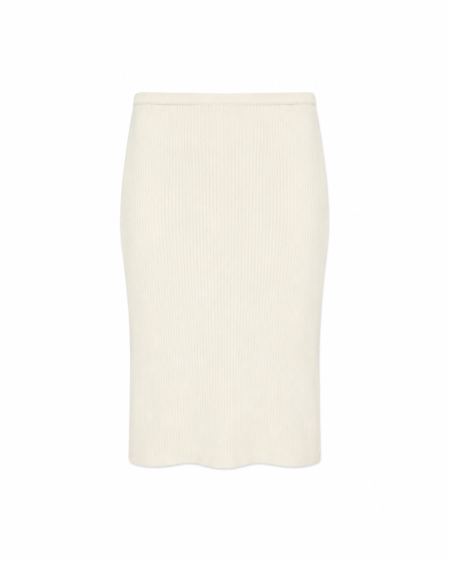 A-line cashmere skirt in creme